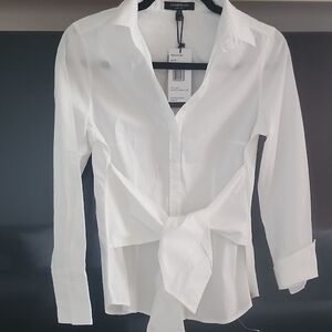Lafayette 148 New York White Button Down Shirt